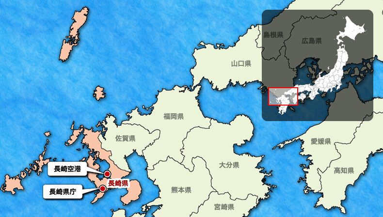 長崎県庁の位置地図