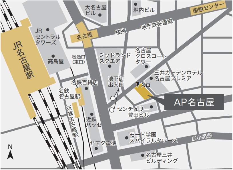 AP名古屋　地図（JR名古屋駅）