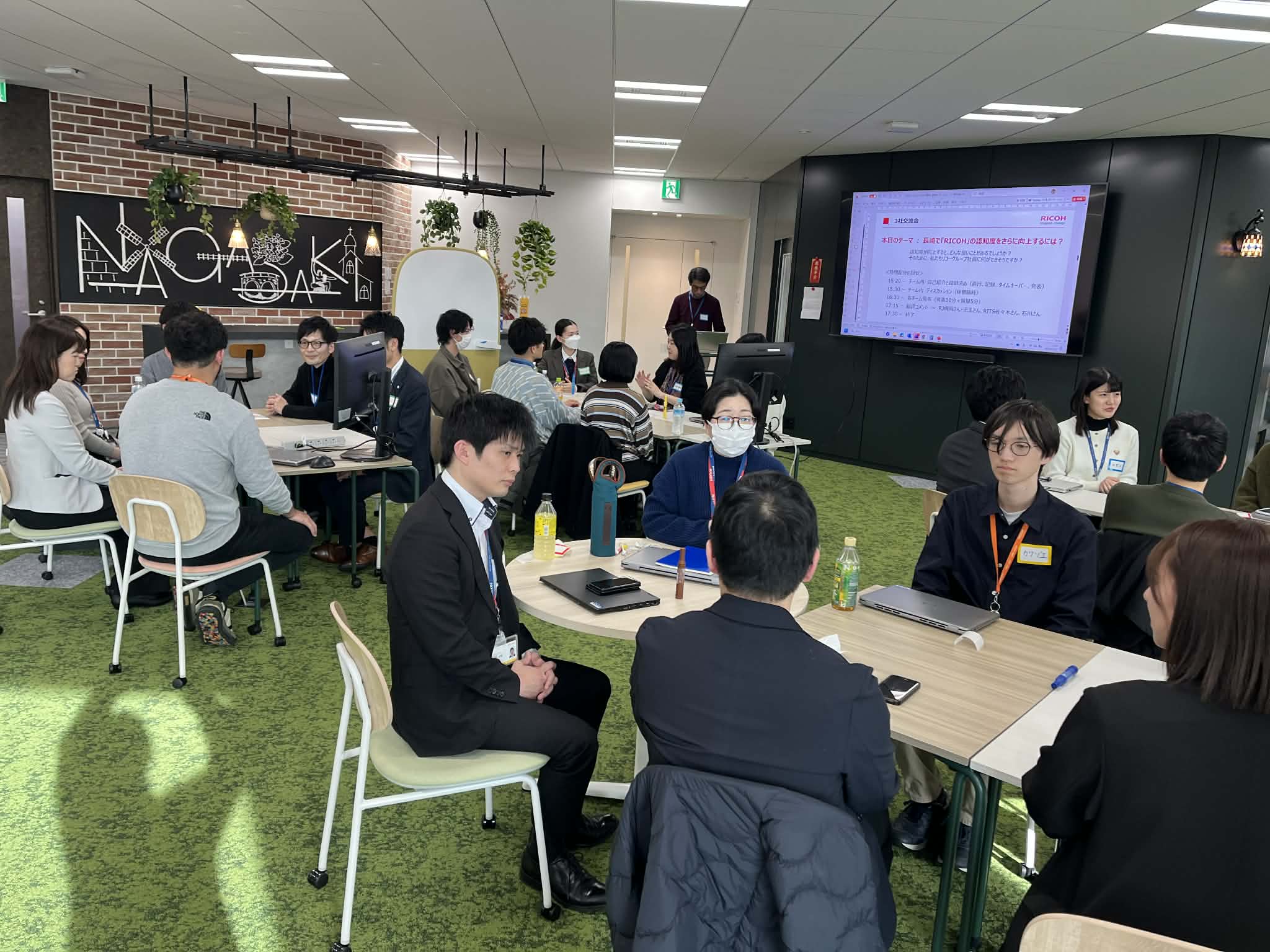 リコーワーケーションでの社員交流ワークショップのようす