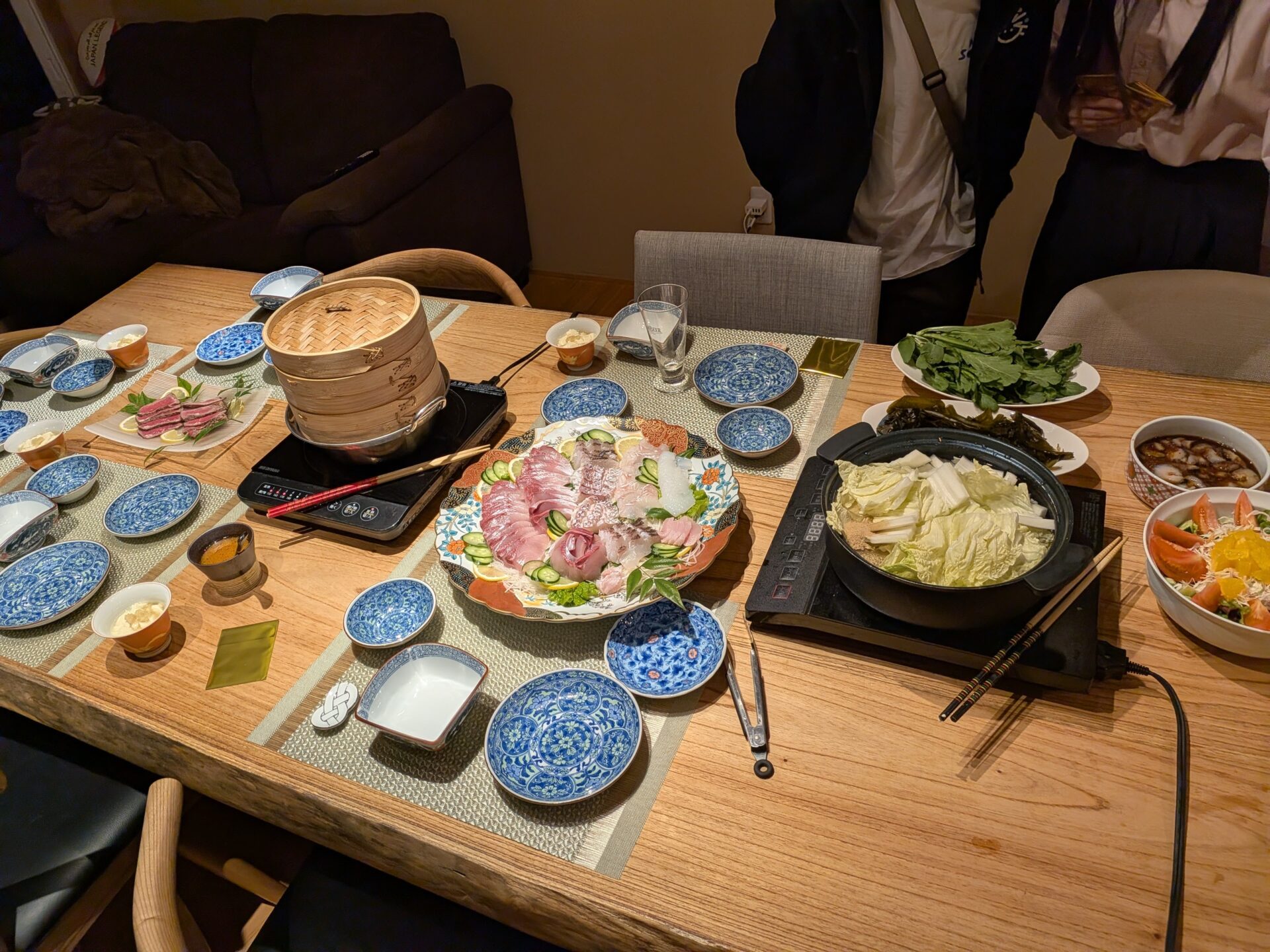 古民家その田での夕食のようす